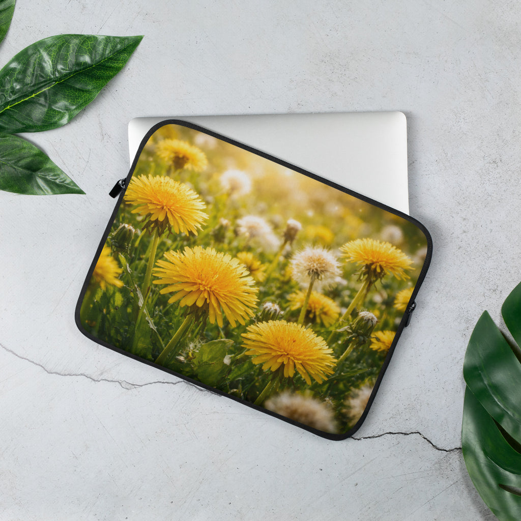 Laptop Sleeve Löwenzahn Blumen Design 13 Zoll