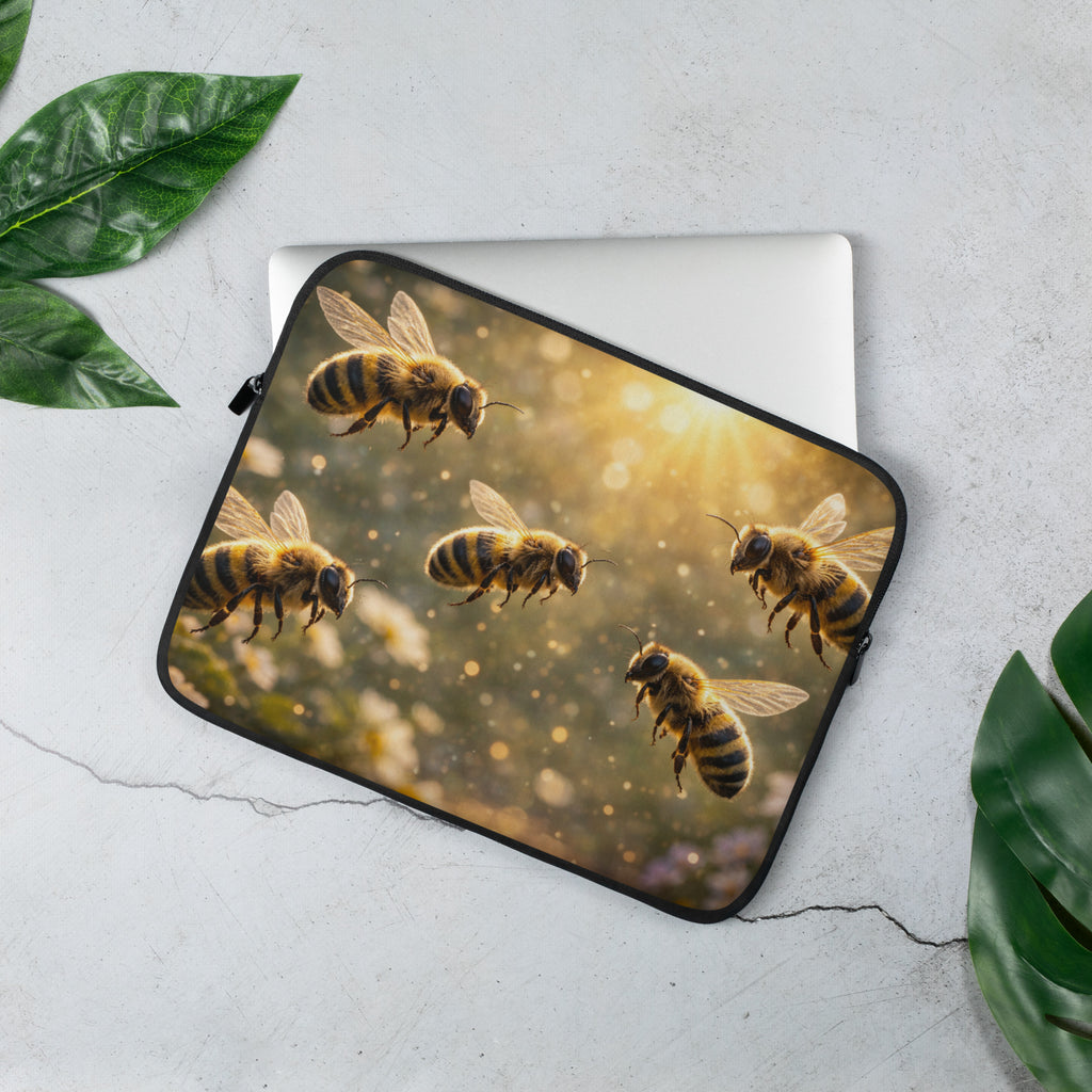 Laptop Sleeve Bienen Blumen Design Schweiz 13 Zoll