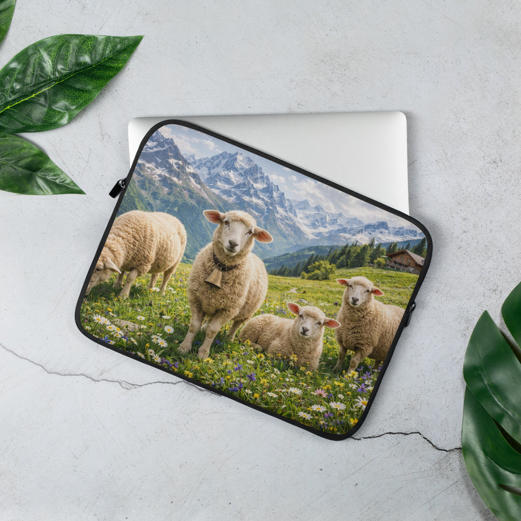Laptop Sleeve Alpen Schweiz Schaf Design 13 Zoll