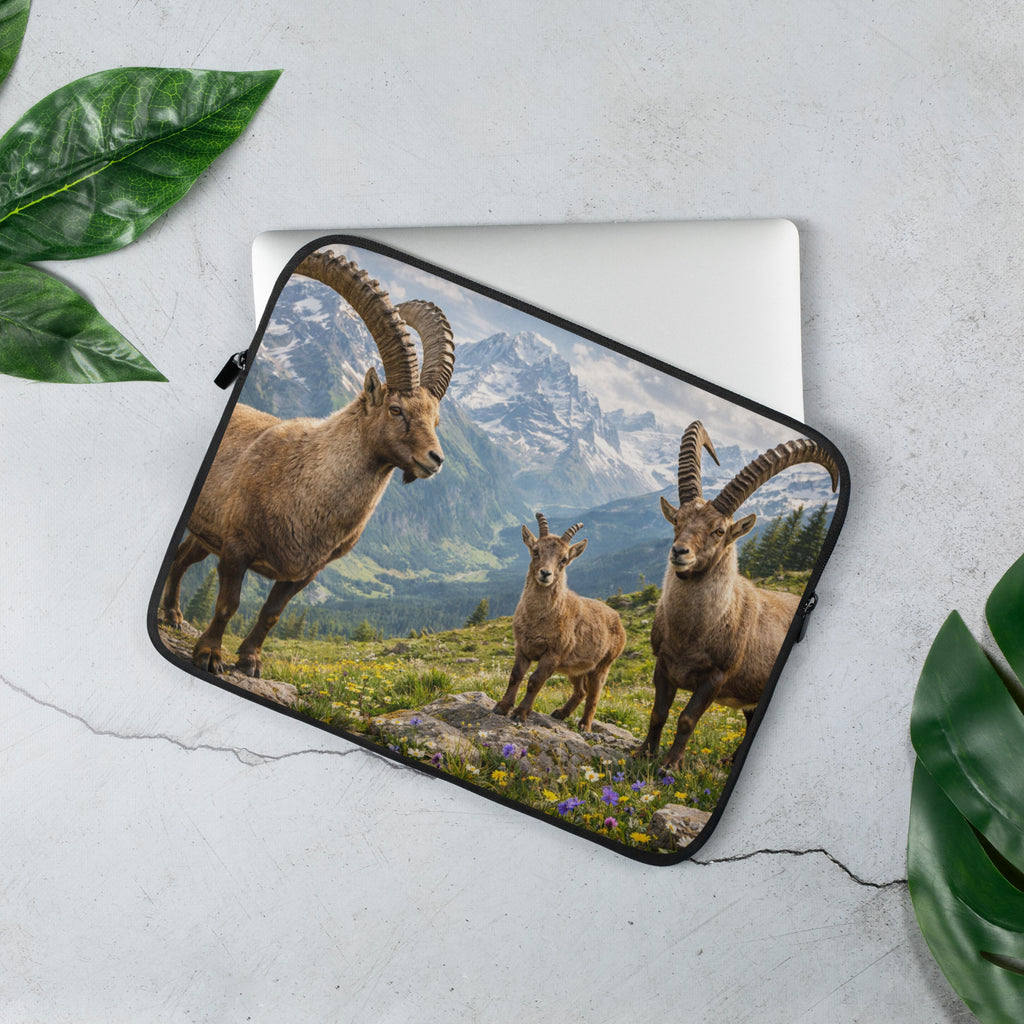 Laptop Sleeve Alpen Schweiz Steinbock Design 13 Zoll