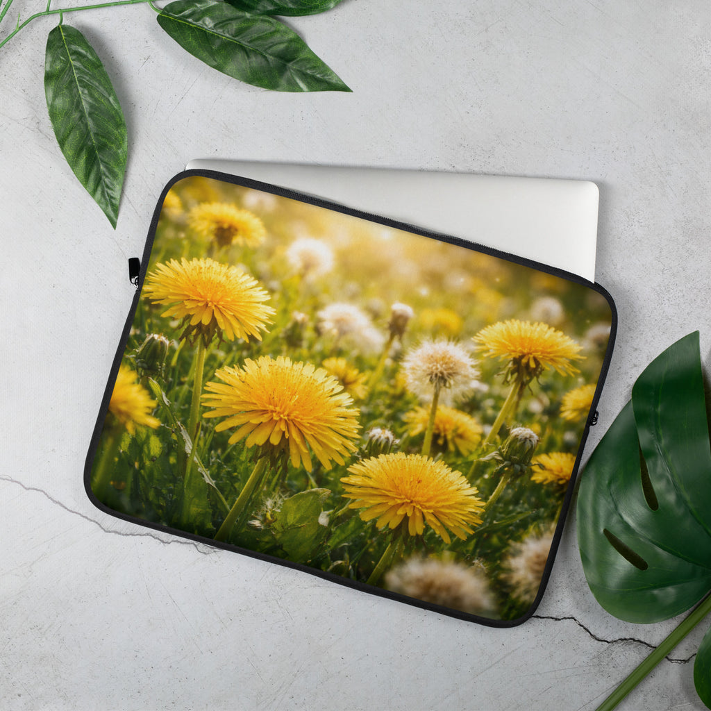 Laptop Sleeve Löwenzahn Blumen Design 15 Zoll