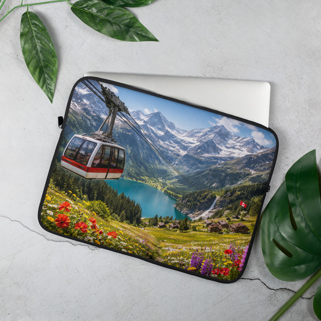 Laptop Sleeve Seilbahn Alpen Schweiz 15 Zoll