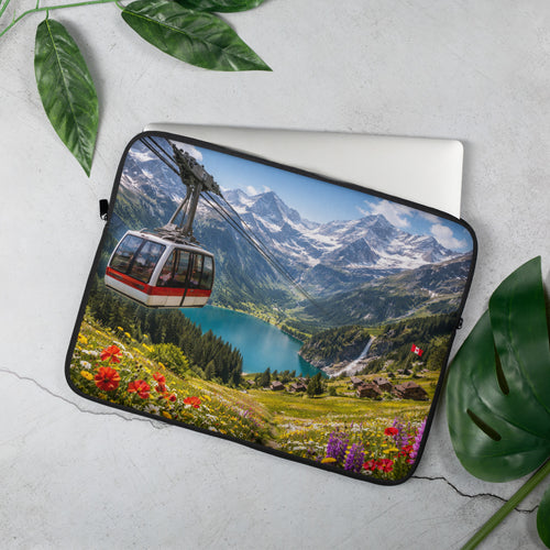 Laptop Sleeve Seilbahn Alpen Schweiz 15 Zoll