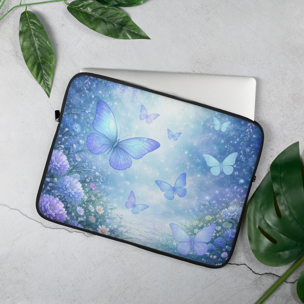 Laptop Sleeve Schmetterling Blumen Design 15 Zoll