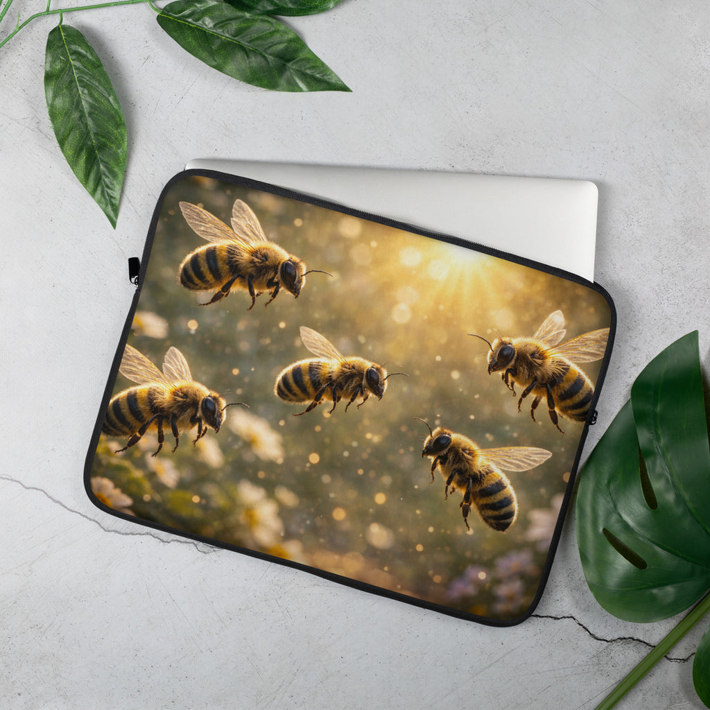 Laptop Sleeve Bienen Blumen Design Schweiz 15 Zoll