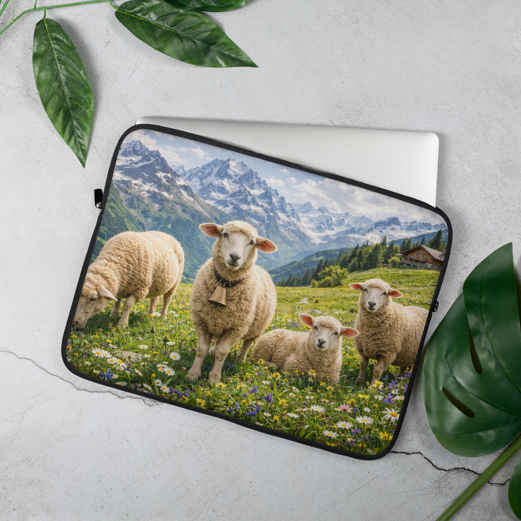 Laptop Sleeve Alpen Schweiz Schaf Design 15 Zoll