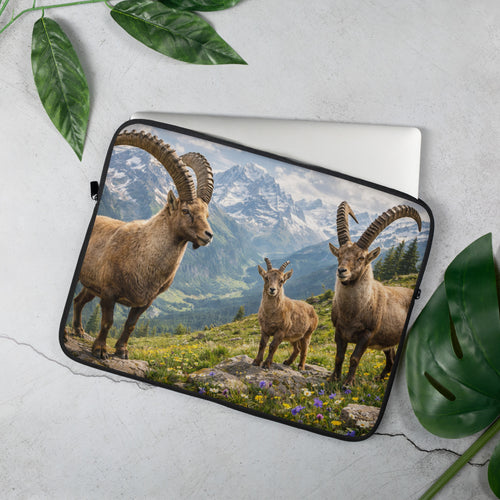 Laptop Sleeve Alpen Schweiz Steinbock Design 15 Zoll